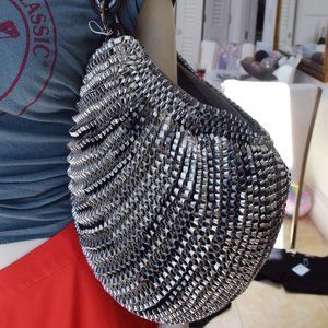 Diane Von Fursternberg leather chainlink hobo bag